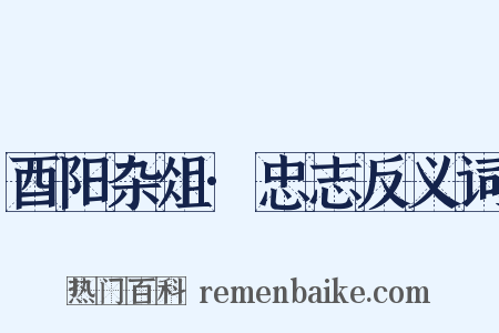 酉阳杂俎·忠志反义词是什么意思的图片
